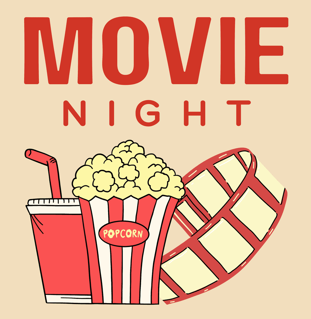 Orange and Cream Retro Movie Night Poster